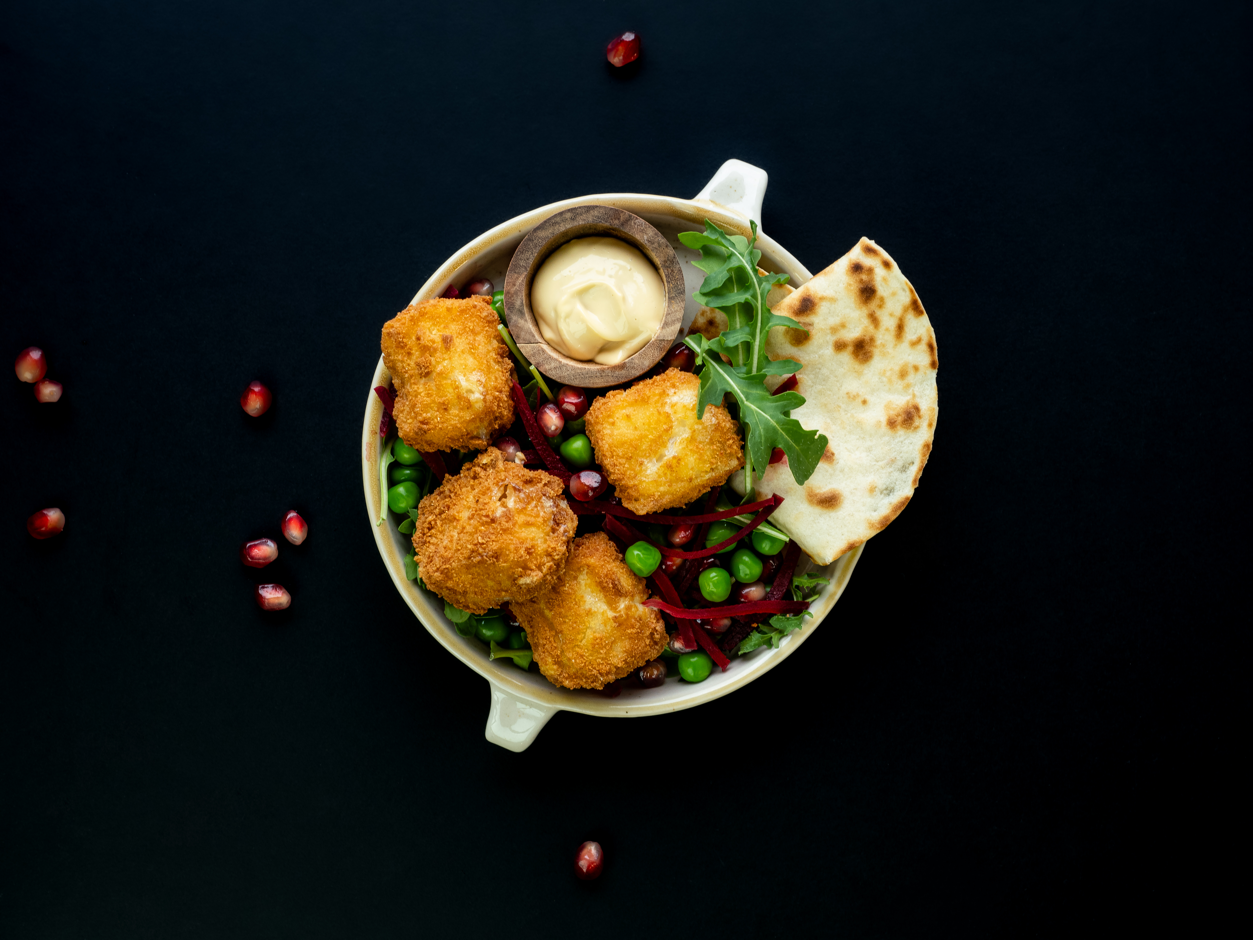 Sprø torskebiter i tortillalefse